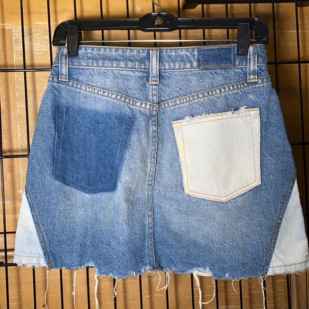 NWOT FREE PEOPLE Bicolor Denim Skirt